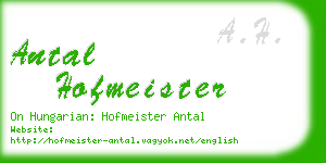 antal hofmeister business card